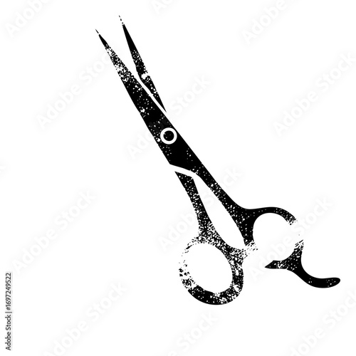 Vector Stylized scissors with a distressed texture.