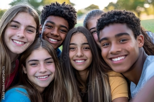 High schoolers celebrate friendship with smiles under the sun.