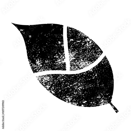Vector Fragmented leaf with a distressed texture.