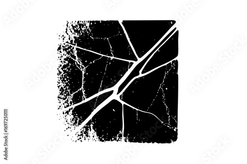 Vector Abstract cracked square with distressed edges.
