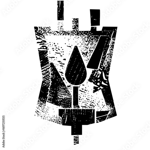 Vector Stylized lantern with a flickering flame.