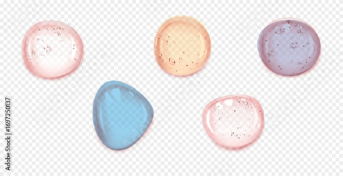 Collagen serum or essence drops . Collagen serum bubbles. Cosmetic essence. Concept skincare cosmetics solution