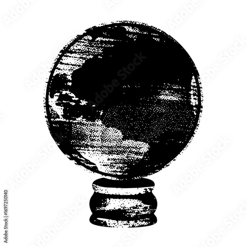 Vector Dark crystal ball with a textured base.