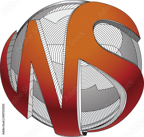 Vector sketch illustration of modern symbol logo icon design in simplicity for technology company