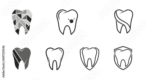 Collection of Tooth Icons in Various Styles