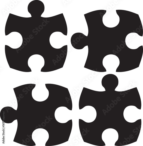 Vector sketch illustration silhouette design image of children's puzzle toys to be assembled as brain training