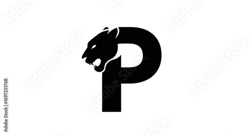 Elegant Panther Lettermark Logo Design Combining Sophistication and Animalistic Power