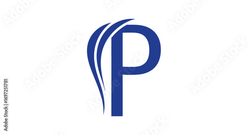Elegant initial P logo with flowing curves creating a sophisticated identity for a brand