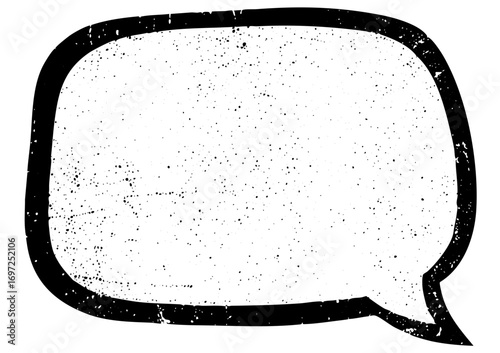 Vector Hand-drawn speech bubble with a textured distressed effect.
