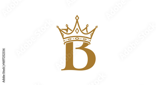 Elegant 'B' initial adorned with a regal crown emblem for luxury brand creation