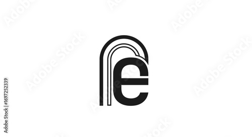 Monogrammatic elegance featuring 're' intertwined in a minimalist, artistic arrangement