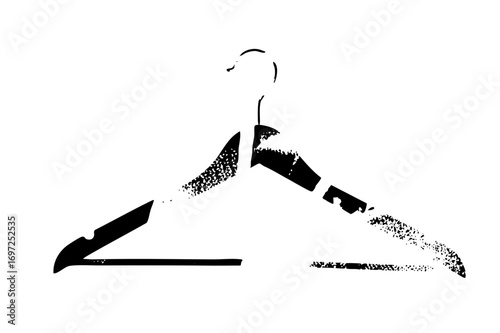 Vector Dynamic silhouette of a basketball player leaping for a shot.
