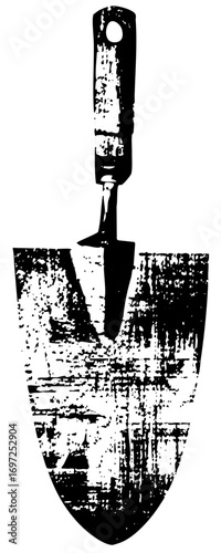 Vector Stylized shovel with a wine glass handle.