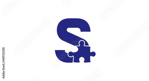 Creative letter S logo design with puzzle piece integration for brand identity and corporate