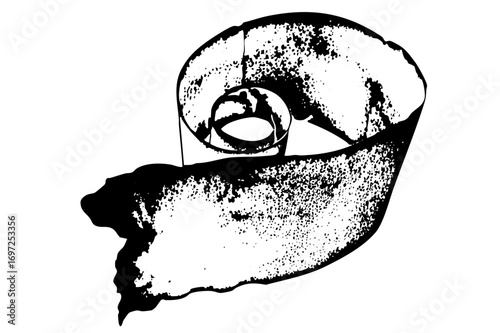 Vector Abstract face profile with spiral element .