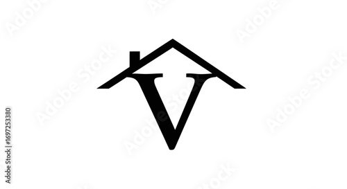 Letter V home construction logo symbolizing stability and architectural design innovation