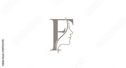 Elegant letter F monogram logo design with a sophisticated feminine touch and minimalistic approach