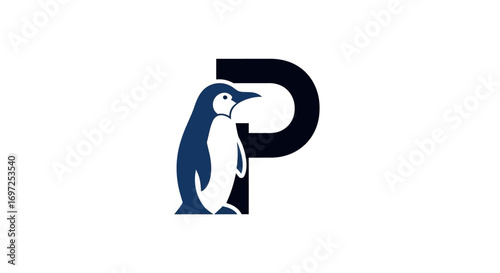 Charming penguin logo design with the letter P, creating a unique and memorable brand symbol