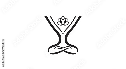 Elegant and Simple Yoga Lotus Position Logo Design for Wellness and Balance Visualization