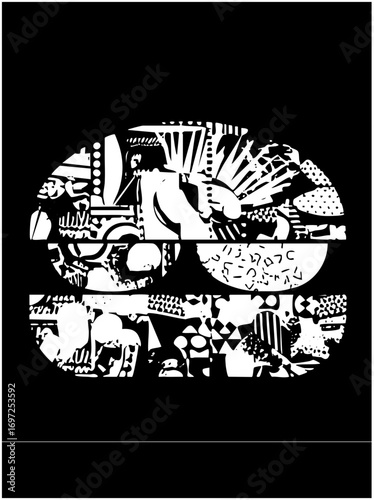 Vector Intricate vector depicts a stylized scarab beetle with detailed .