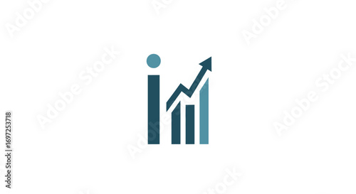 Ascending financial chart with upward trend line demonstrating progress towards growth