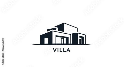 Modern villa architecture logo concept for real estate brand identity design elegance