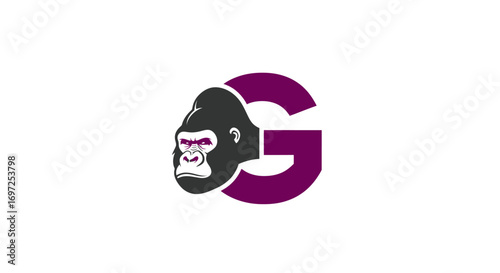 Gorilla head incorporated into the letter G, creating a unique and visually appealing logo design