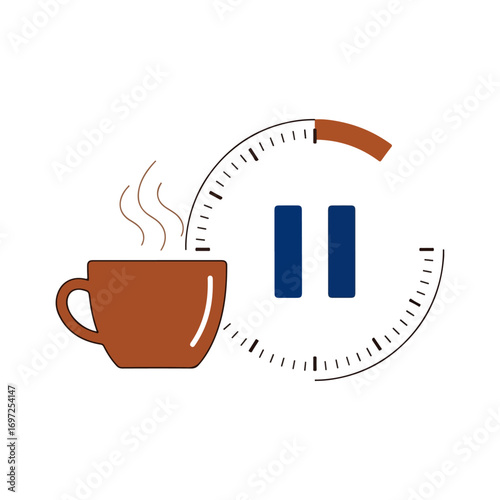 Coffee Break Time Vector Illustration