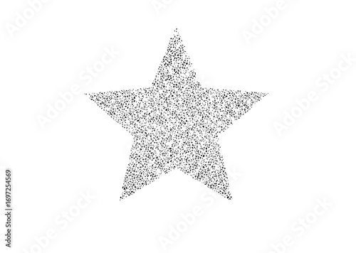 Vector Detailed star composed of tiny dots.
