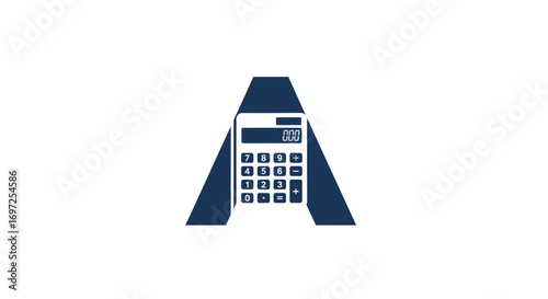 Financial accounting calculator letter logo design concept for company branding services