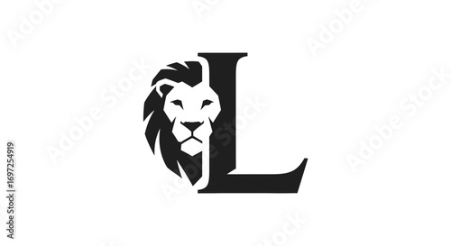 Monogram logo featuring a majestic lion integrated with the letter L, creating a strong and modern