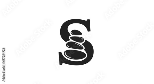 Serenity stones nestled in letter S design, symbolizing balance and wellness initiatives