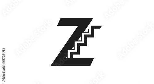 Free Download Abstract z letter with stair symbol illustrating business growth and achievement - GFXLoad