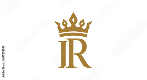 Elegant golden logo featuring intertwined IR initials and a sophisticated crown emblem creating a