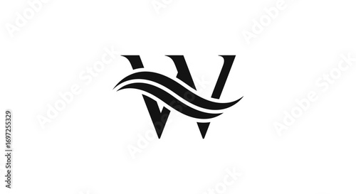 Elegant letter W logo design with flowing lines representing sophistication and modernity