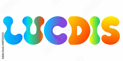 Lucid text with vibrant rainbow gradient colors and a liquid drip effect