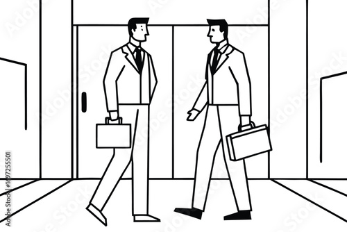 Coworker air high-fiving at work between a transparent divider.