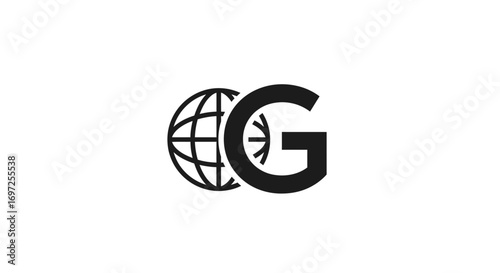 Conceptual global initiative logo featuring globe icon and letter G symbolizing global growth