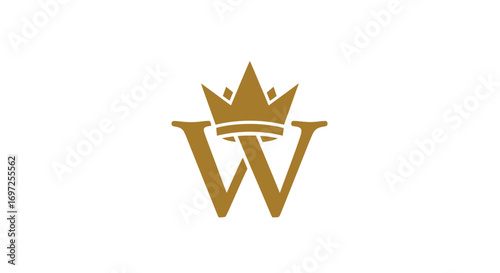 Elegant design showcasing intertwined letter W surmounted by a regal crown emblem
