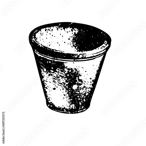 Vector Monochrome of a conical container.