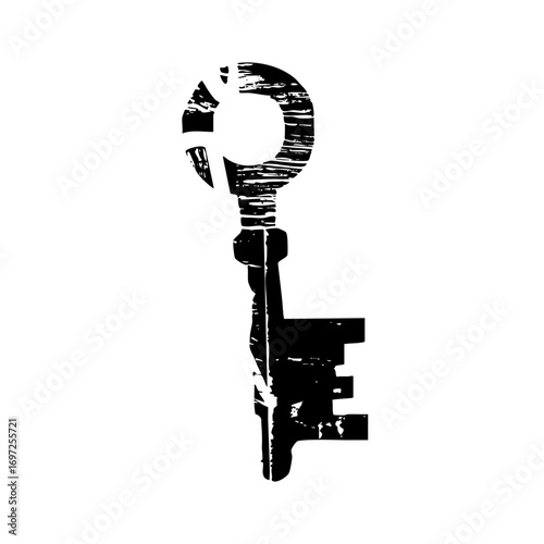 Vector Key shaped lightbulb represents innovative solutions.