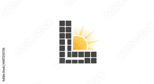 Abstract solar panel concept illustration for renewable energy initiatives and solutions