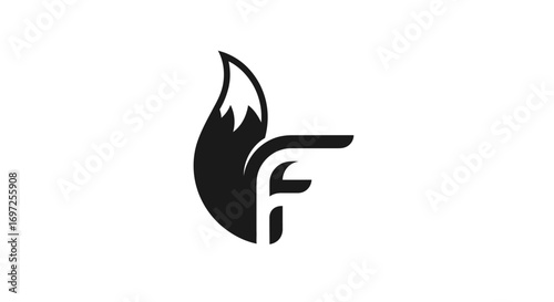 Fox tail blended with the letter F to create a modern and captivating logo design
