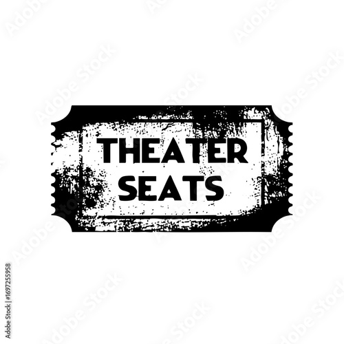 Vector Vintage theater ticket with prominent text.