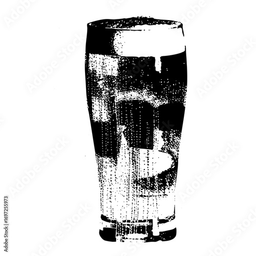 Vector Detailed vector of a filled pilsner glass.