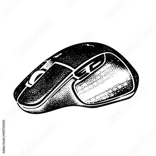 Vector Detailed of a computer mouse with buttons.