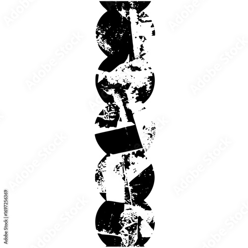 Vector Abstract stacked circles form a fragmented vertical .