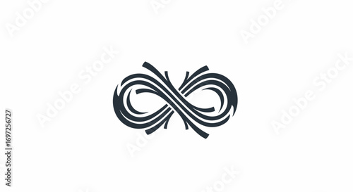 Abstract infinity symbol created with crossing lines, minimalist concept design graphic element