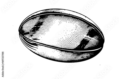 Vector Detailed of a classic football with textured shading.