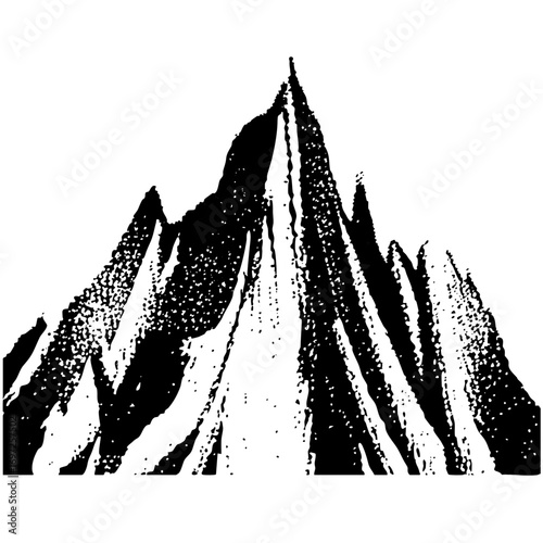 Vector Dramatic mountain range with jagged peaks.